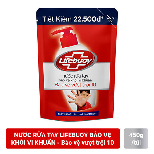 Ảnh của Nước rửa tay Lifebuoy Bảo vệ khỏi vi khuẩn 500g (Túi) - Bảo vệ vượt trội 10